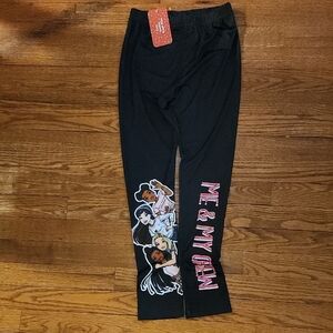 Barbie Black Leggings with Pink and White Graphics